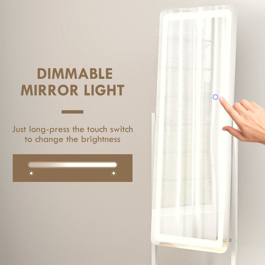 LED Dressing Mirror - Full Length with Storage Shelf - Image 4