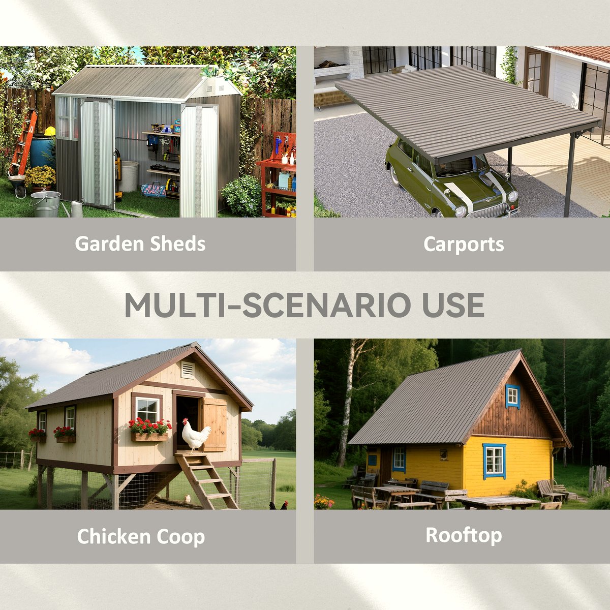 Corrugated Steel Roof Panels - Grey Wood Effect Finish - Image 4