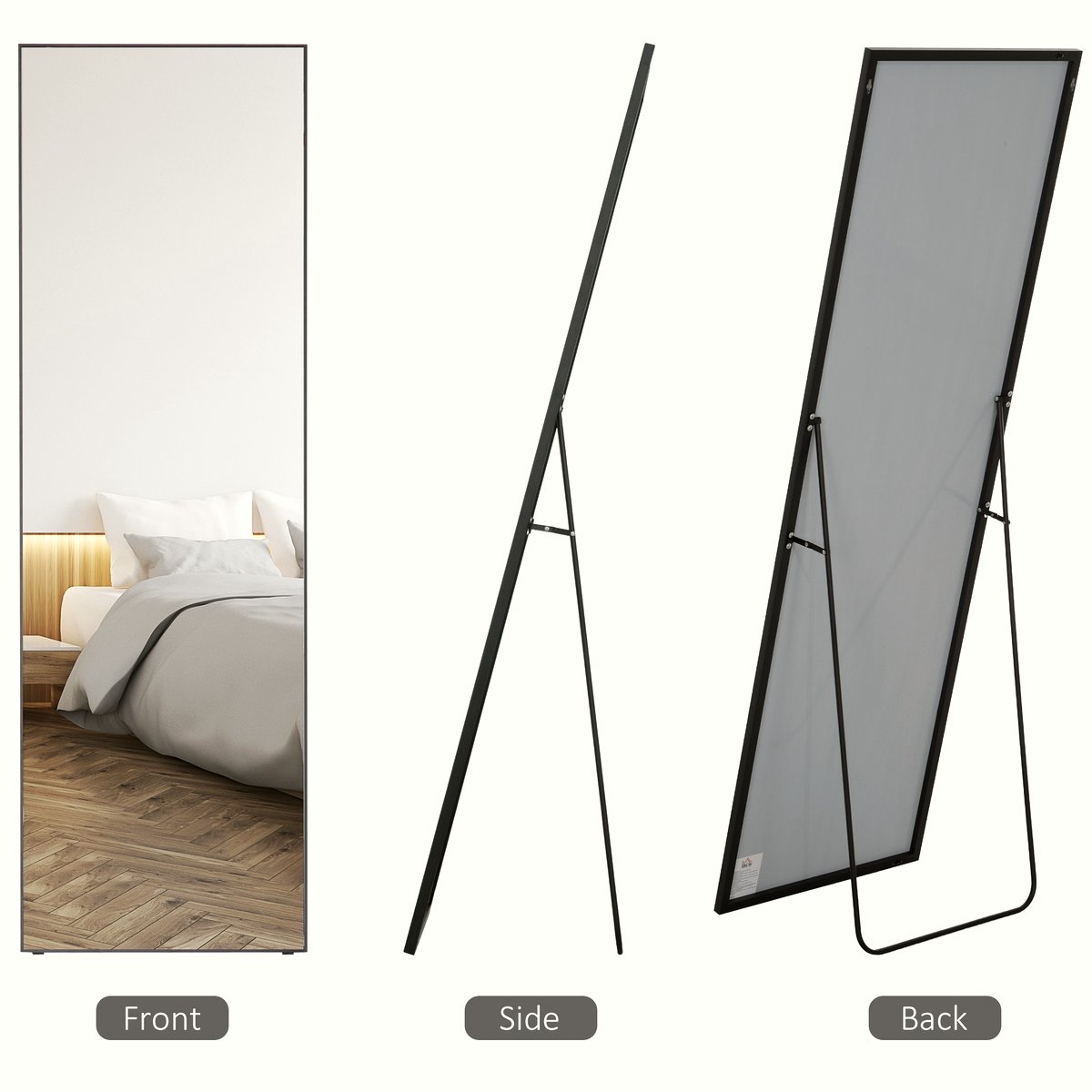 Full Length Mirror - Aluminium Frame in Sleek Black - Image 4