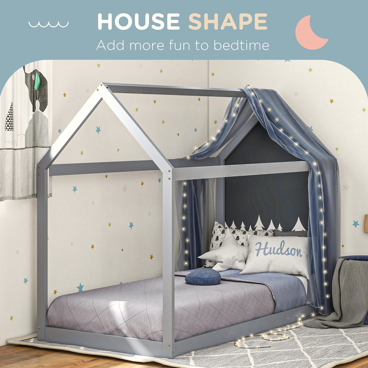 Pine Wood Single Bed Frame - Scandinavian House Design - Image 4