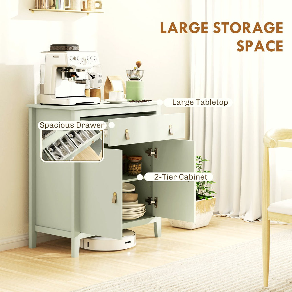 Farmhouse Sideboard - Light Green Wood Storage - Image 4