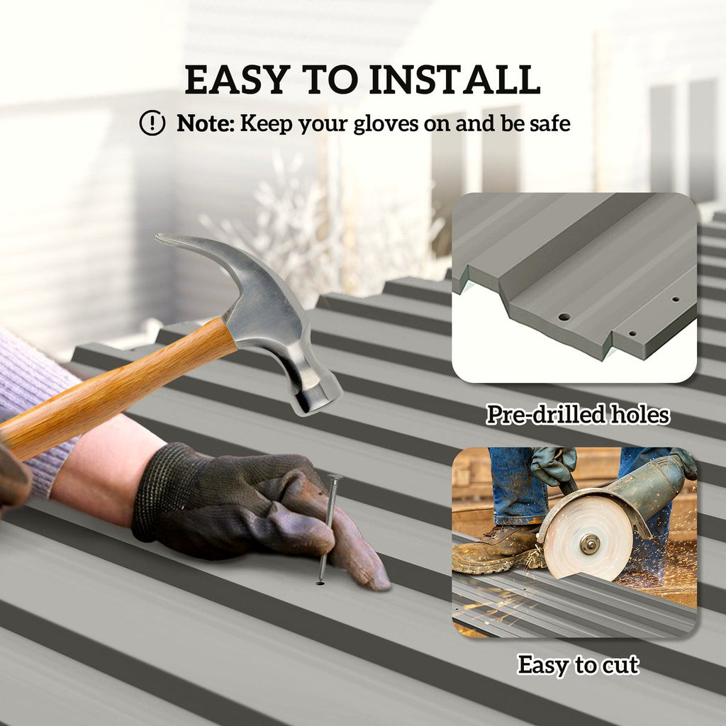 Steel Roof Panels - Light Grey Corrugated Industrial Grade - Image 4