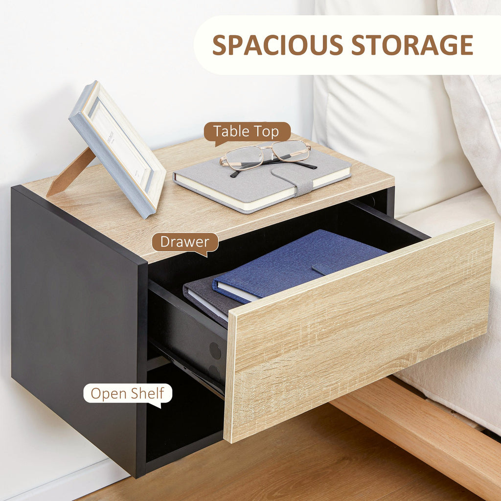 Wall Mounted Bedside Tables - Oak Floating Nightstands - Image 5