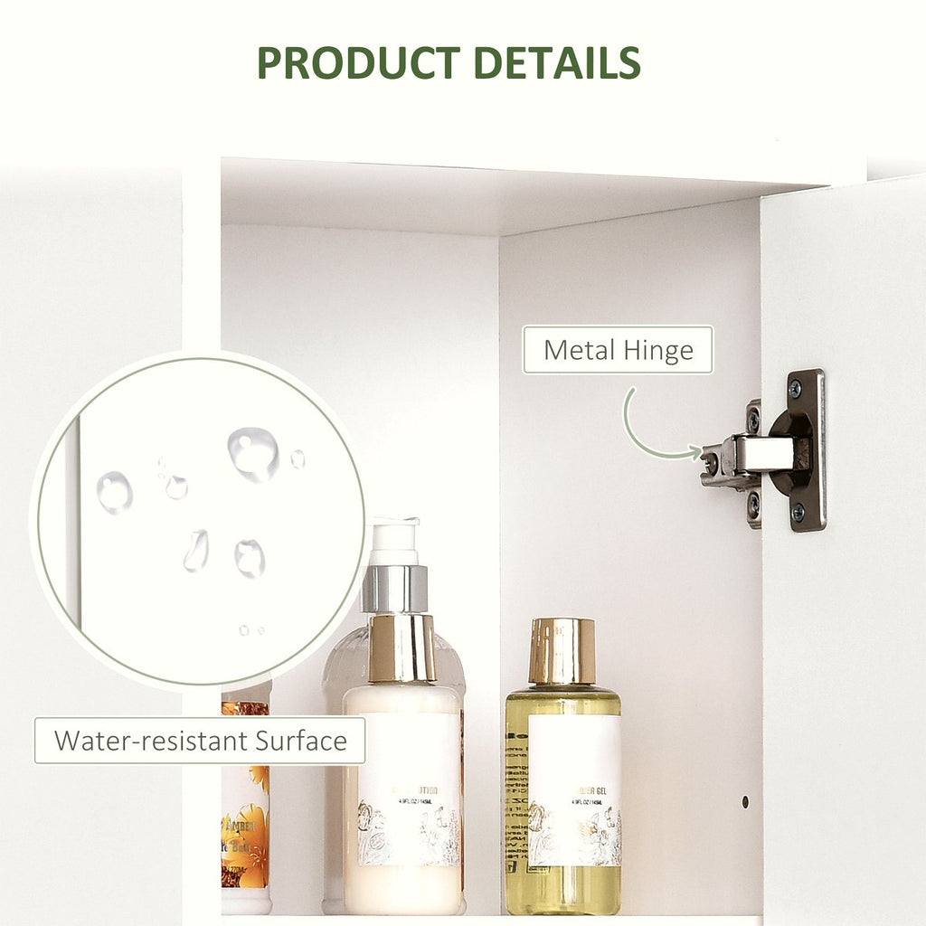 Tall Bathroom Cabinet - Neutral White Wood Storage - Image 5