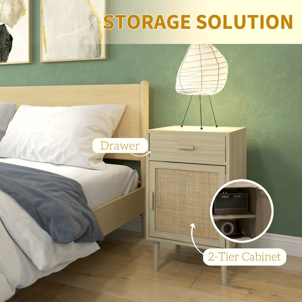 Rattan Side Tables - Natural Wood Storage Cabinet - Image 5