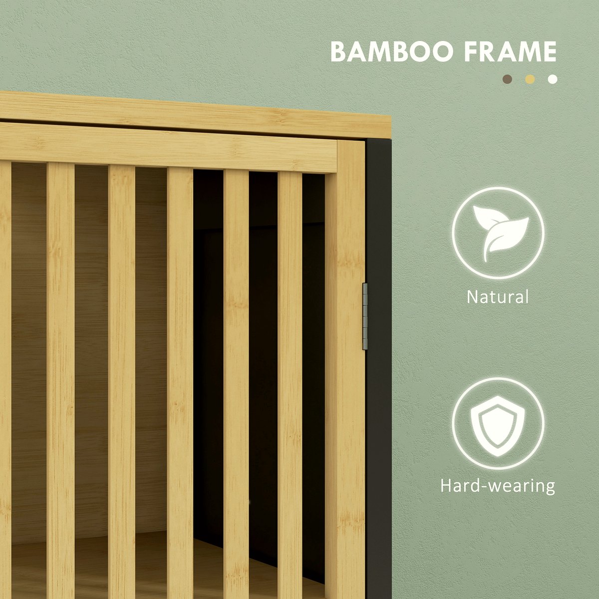 Bamboo Bathroom Storage Unit - Retro Cut-Out Design - Image 5