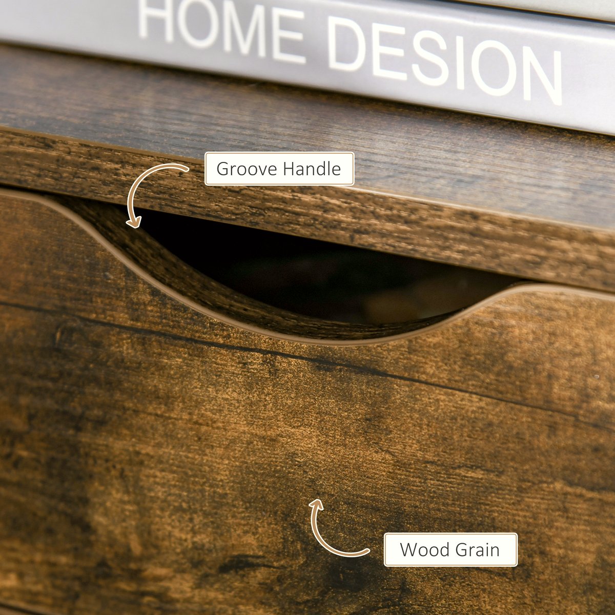 Industrial Side Table - Dark Wood & Matte Black Frame - Image 5