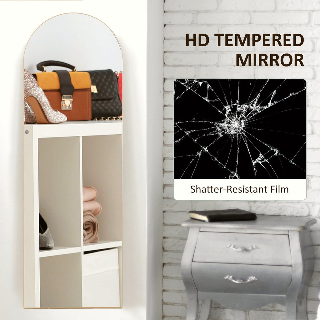 Full Length Mirror - Gold Tone Arched Design - Image 5